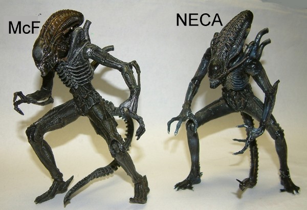 NECA Alien vs McFarlane Alien action figure comparison