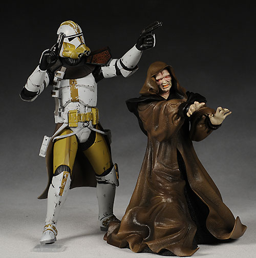 Yoda versus the Emperor Palpatine diorama statue by kotobukiya