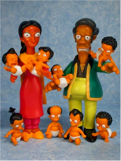Simpsons Apu, Manjula, Octuplets action figures