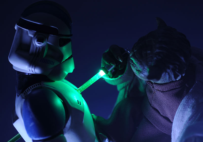 Star Wars Yoda vs Clone Trooper Premium Format statue by Sideshow Collectibles