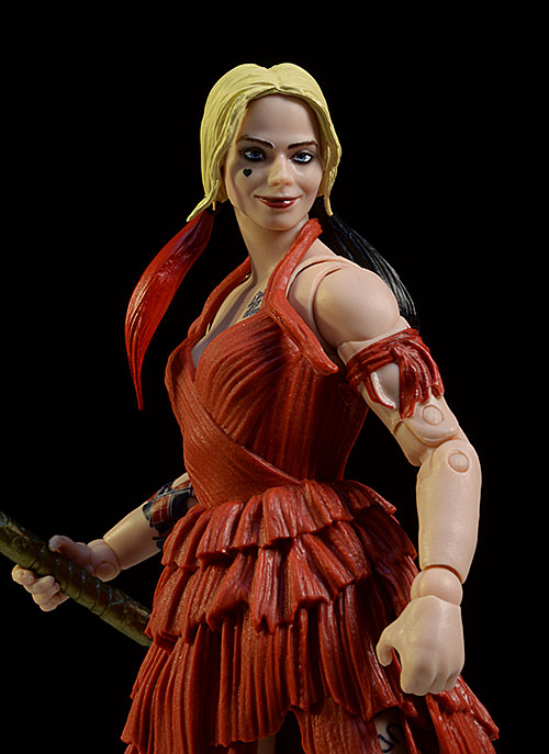 the Suicide Squad action figures (Peacemaker, Bloodsport, Harley Quinn, Polka-dot Man, King Shark) by McFarlane